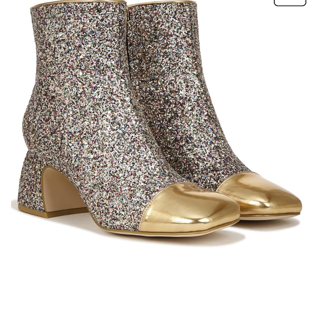 Brand new , never worn glitter booties .